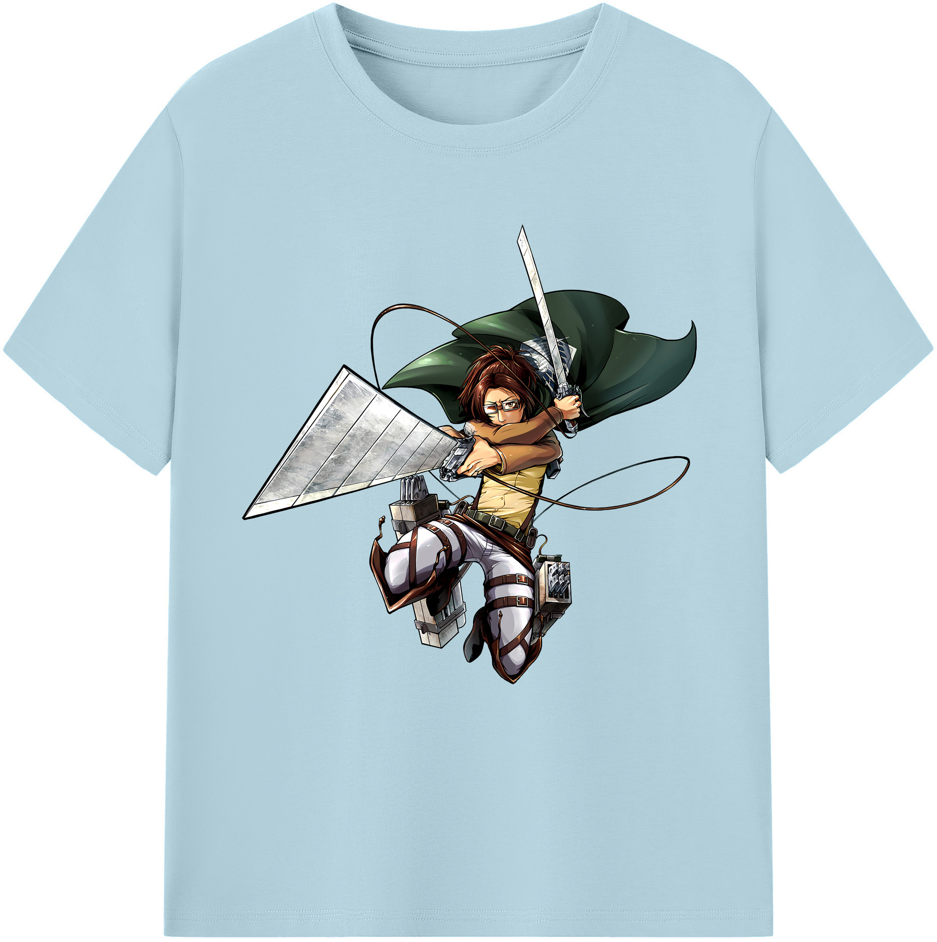 （画像用） 進撃の巨人 ハンジ·ゾエ Attack on Titan Hanji Zoe 綿100％半袖Tシャツ（フロントプリント）